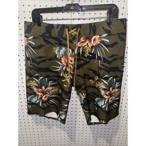 Billabong Hibiscus Camo Stretch Boardshorts Men’s 34 Floral Surf NWOT